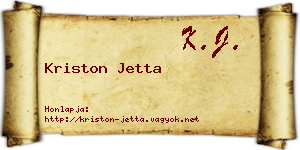 Kriston Jetta névjegykártya